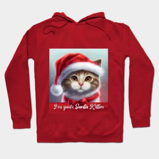 I am your Santa Kitten | Lovely Cute Cat With Red Ribbon and a Santa Hat Hoodie